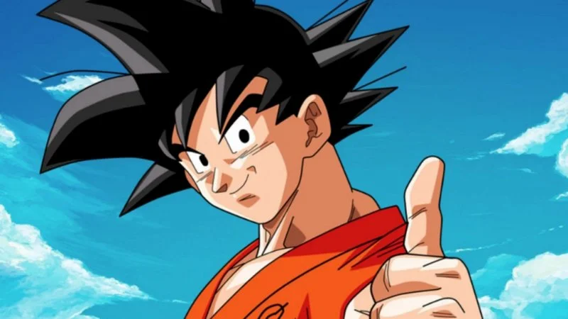Classic Goku thumbs-up pose.