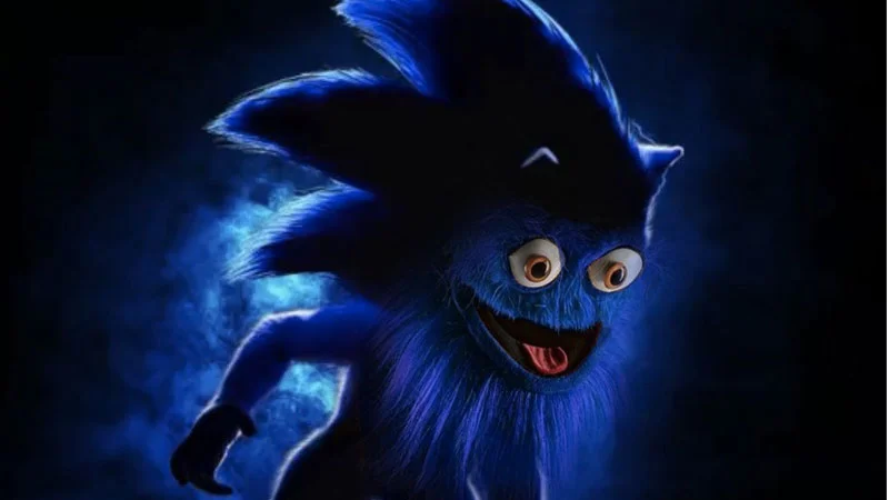 The brightened Sonic the Hedgehog movie poster face that sparked widespread parody after fans revealed its unsettling details.