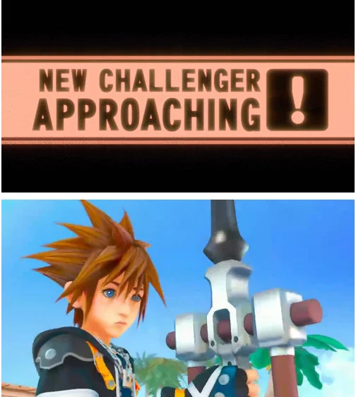 Fan speculation art imagining Sora as a new challenger approaching in Super Smash Bros.