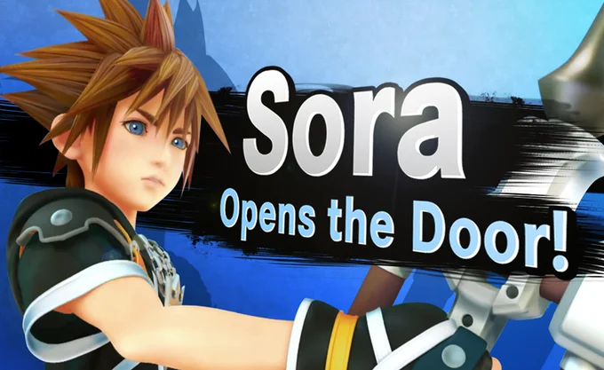 Splash art from Sora's Super Smash Bros. Ultimate reveal, referencing his role opening keyholes in Kingdom Hearts.