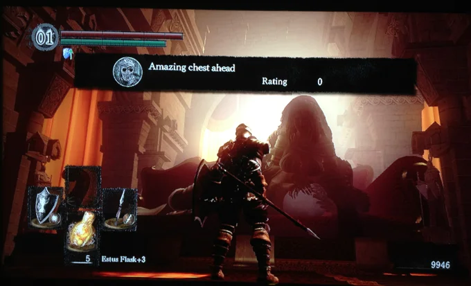 Iconic amazing chest ahead message.