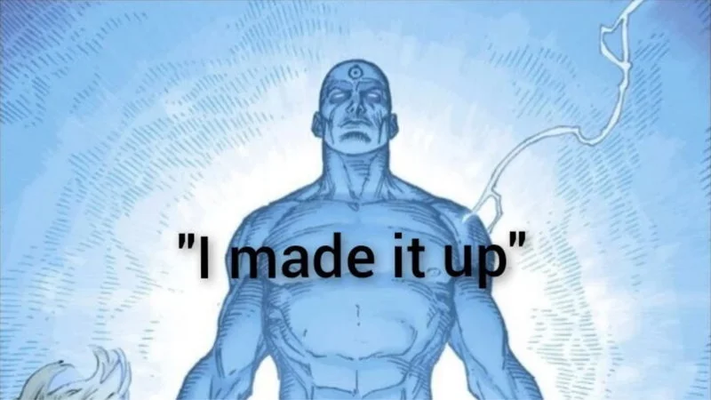 Dr. Manhattan canonical meme template.