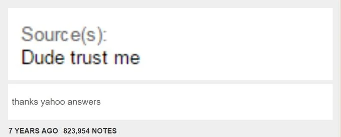 Tumblr trust me variant post.