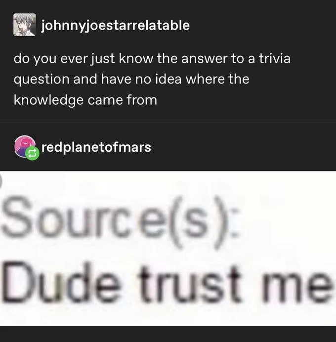 Two-panel source admission meme.