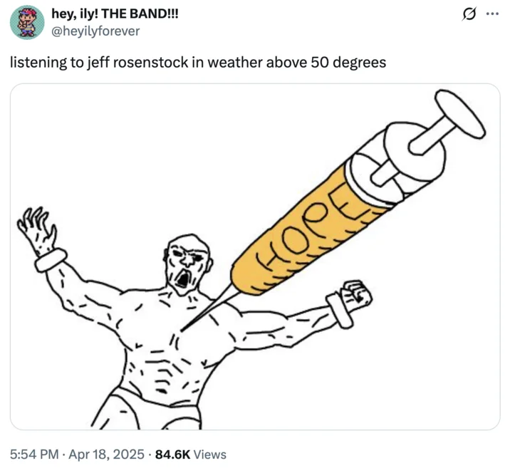 Anxious muscular Soyjak syringe hold.
