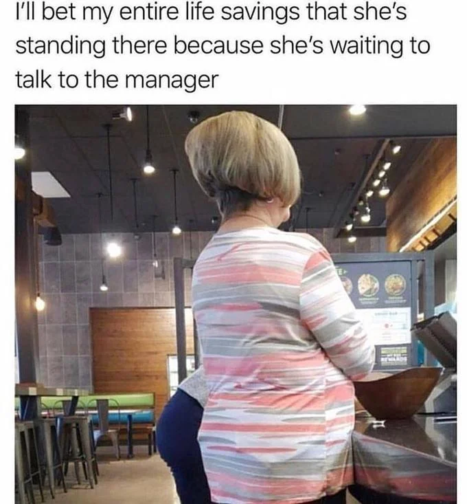 An Obi-Wan Kenobi 'visible confusion' remix depicting frustration when the manager gives the same answer as the cashier.