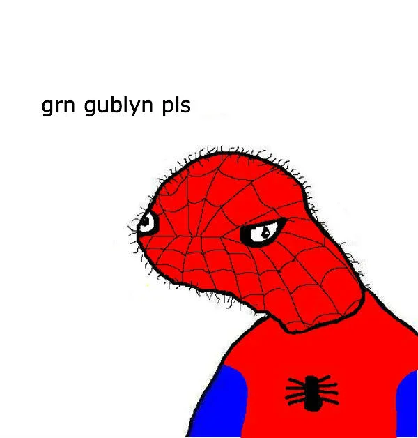 A Spoderman macro referencing the Green Goblin using the meme's trademark phonetic misspellings.