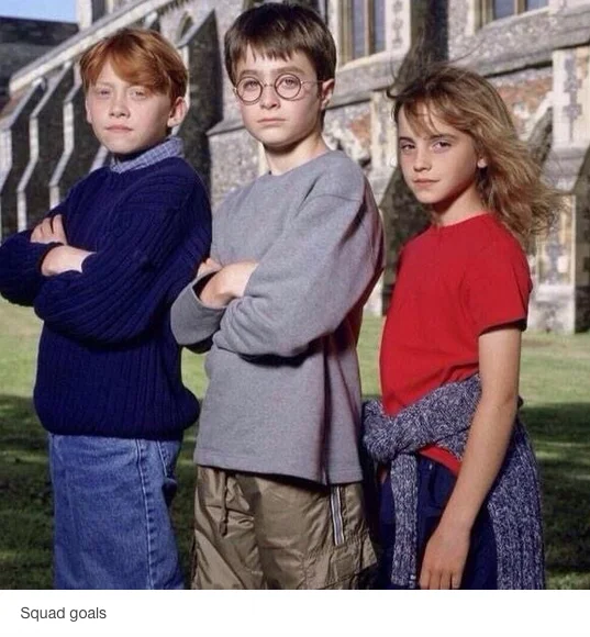 Harry Potter trio squad goals.