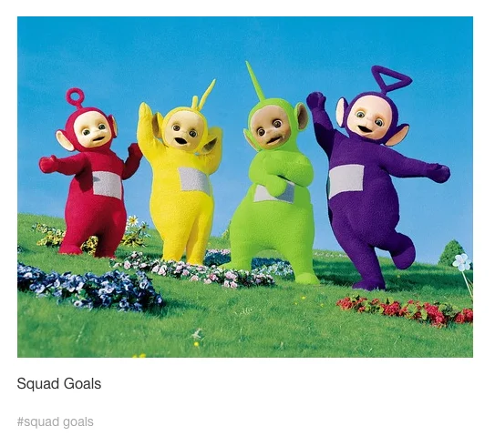 Teletubbies squad goals classic group.