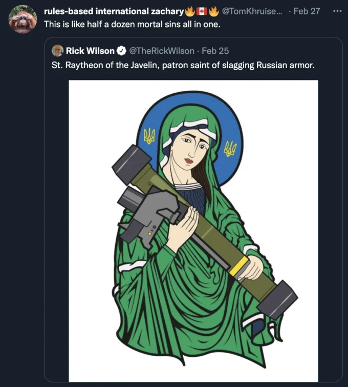 Quoted posts extending religious humor.