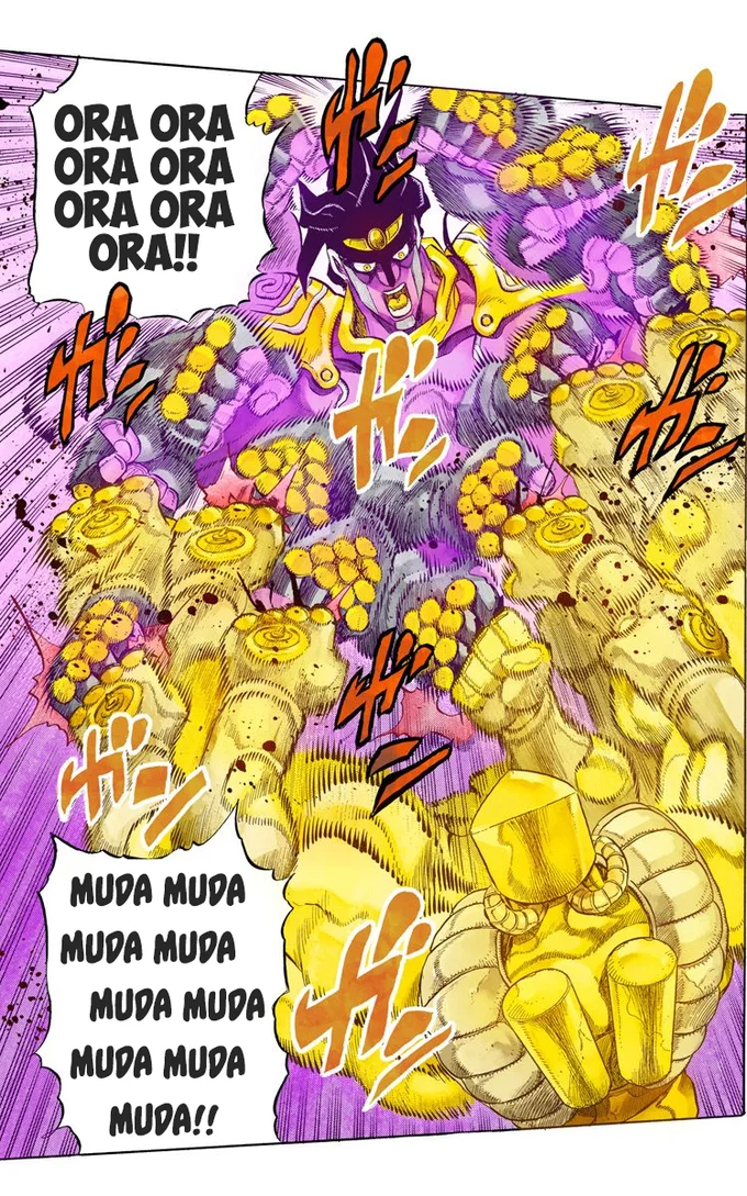 Dual stand cries in epic battle scene.