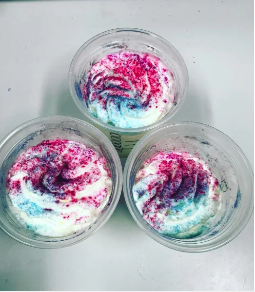 The pink and blue whipped cream topping of the Unicorn Frappuccino became a defining visual of the drink's brief but viral 2017 Starbucks release.