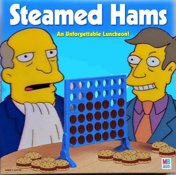 The iconic Steamed Hams scene.