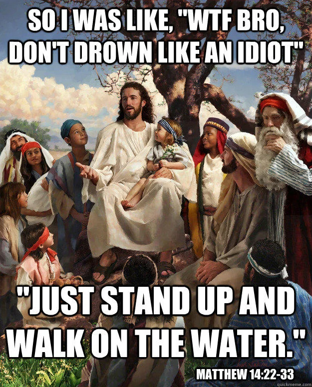 The complete original painting that inspired the widely circulated Story Time Jesus meme template.