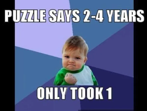 Puzzle completion slow-motion victory.