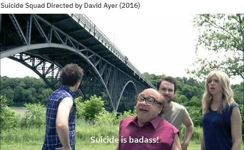 Suicide Squad movie title wordplay.