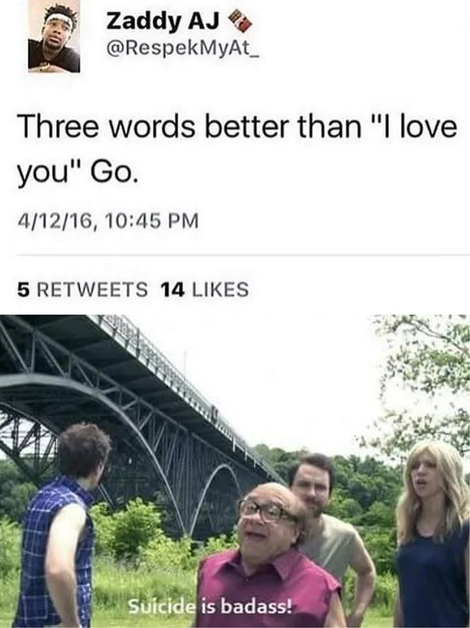 Twitter post about three word phrases.