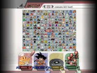 Fan roster with Goku and others.