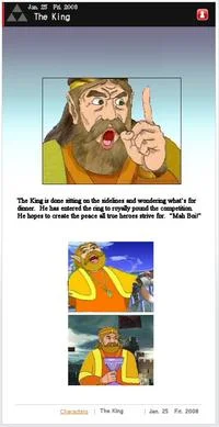 The King character prediction page.