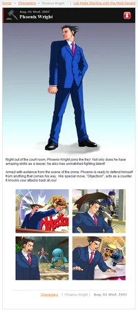 Phoenix Wright prediction character page.