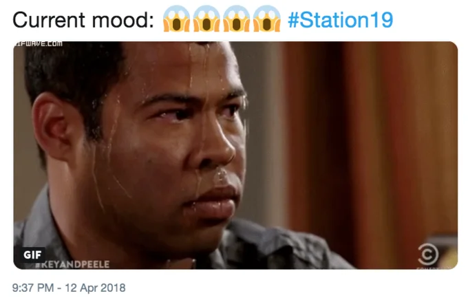 The meme expressing viewer anxiety while watching the TV drama Station 19.
