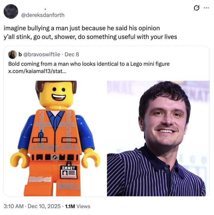 Lego minifigure appearance comparison.