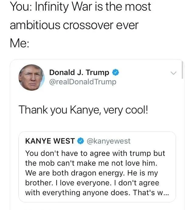 A related reaction tweet noting Trump repeatedly thanked Kanye West but not James Shaw Jr., the Waffle House shooting hero.