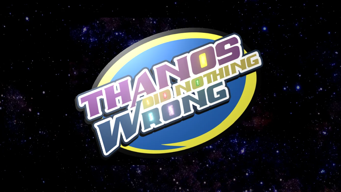 The 'Thanos Did Nothing Wrong' banner logo used as the header for the meme community.