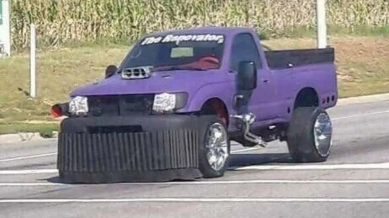 The 'Thanos Car,' a modified purple truck that became a viral meme in 2018 due to its resemblance to the Mad Titan's color palette.
