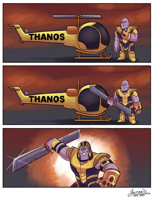 Fan art helicopter blade sword strip.