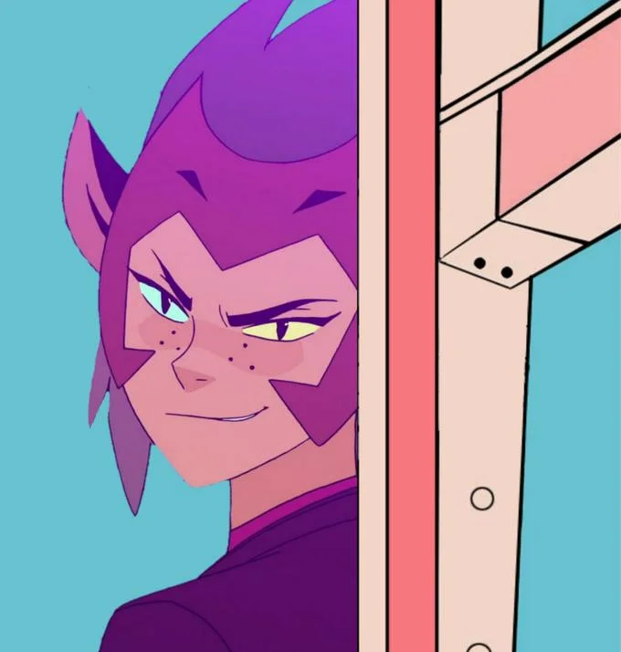 A She-Ra crossover edit putting Catra into the iconic Tom-peeking composition.