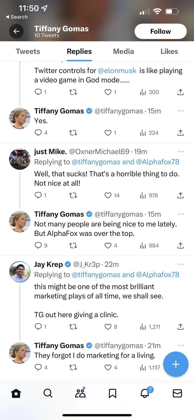 Tiffany Gomas replies to Twitter users after being identified as the woman in the viral plane rant video.