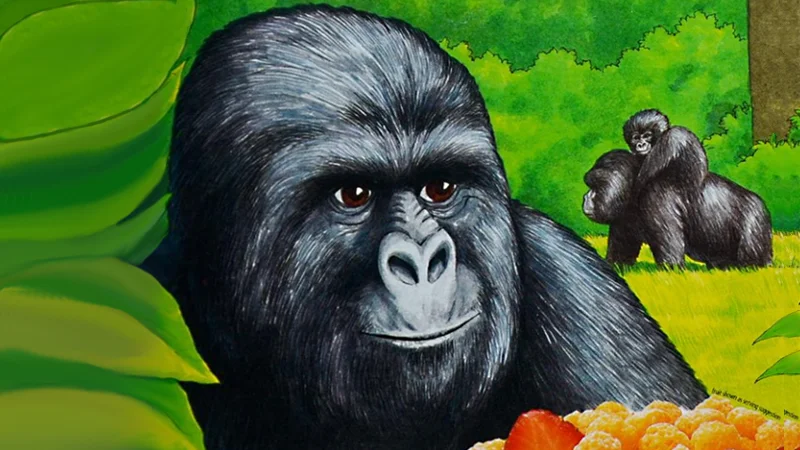 The Gorilla Munch cereal box illustration that became the visual foundation of the 'That Really Rustled My Jimmies' meme.