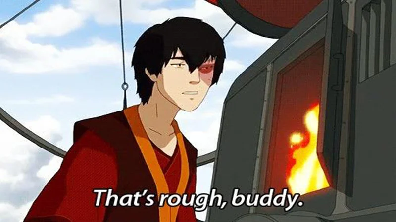 The iconic Zuko response moment.