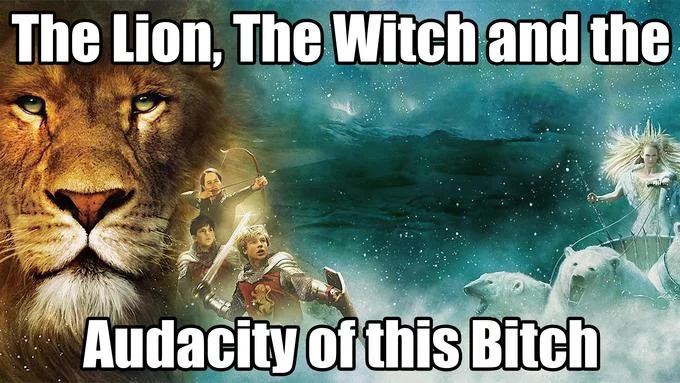 Widely-remixed Narnia meme template.