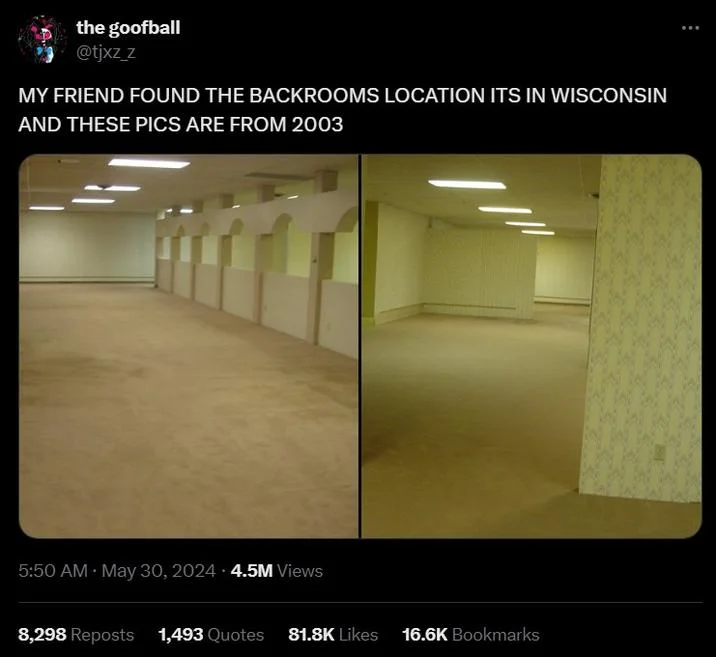 Real-world location claim: Backrooms in Wisconsin.
