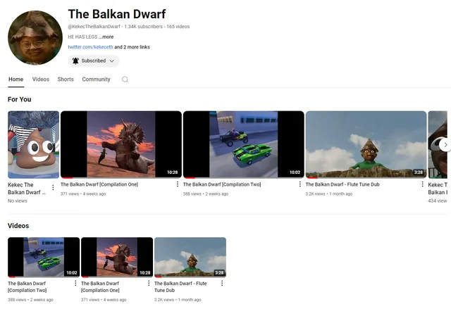The official 'the.balkan.dwarf' Instagram account featuring 3D renders of the character.