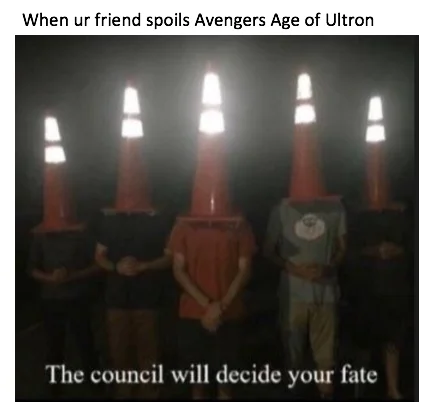 A variant referencing the frustration of having a Marvel movie spoiled by a friend.
