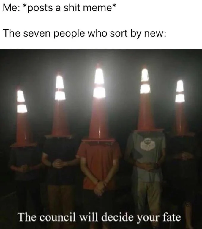 A self-referential variant poking fun at Reddit users who sort posts by 'new' and critique low-quality memes.