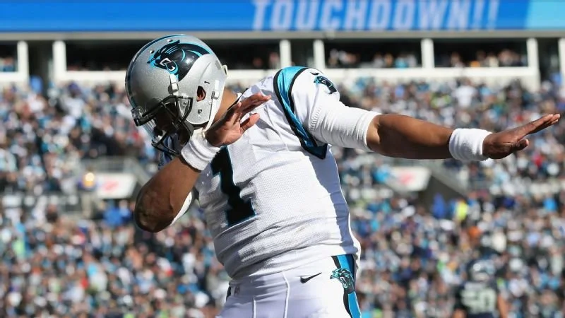 Cam Newton's signature touchdown celebration dab.
