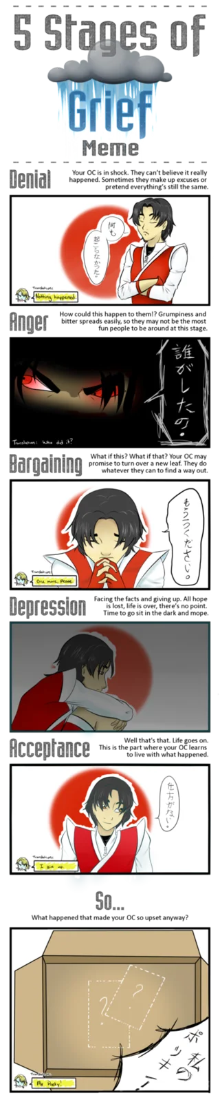 Compilation of various grief stage adaptations.