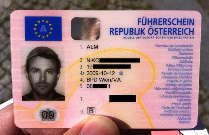 Niko Alm's Austrian driver's license photo, famously approved in 2011 showing him wearing a colander as Pastafarian religious headgear.