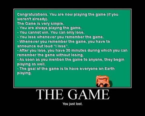 Official rules of The Game in green box format.