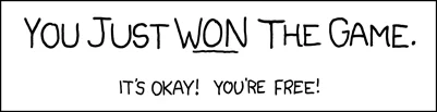 Ironic victory declaration text from the meme.