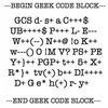 Standard Geek Code signature block format.