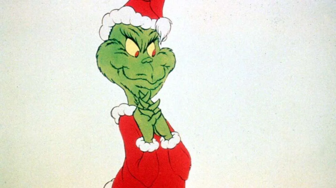 The iconic animated Grinch from the 1966 Chuck Jones TV special, the character's most recognizable depiction.