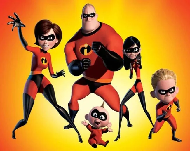 Official promotional image of the Incredibles family from the Pixar film franchise.