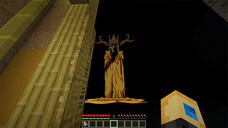 The iconic yellow-robed entity Minecraft screenshot.