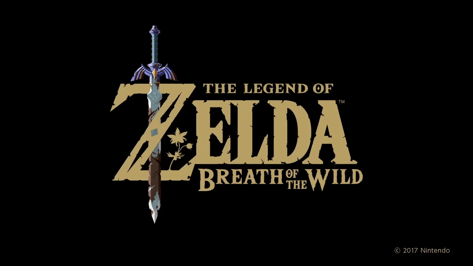 The official title logo for The Legend of Zelda: Breath of the Wild, released by Nintendo in 2017.