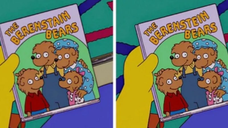 Iconic Berenstein vs Berenstain Simpsons scene.